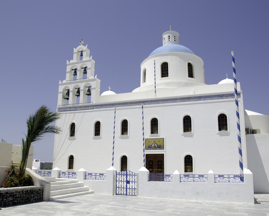 Фото церкви Айиу-Мина на острове Санторини